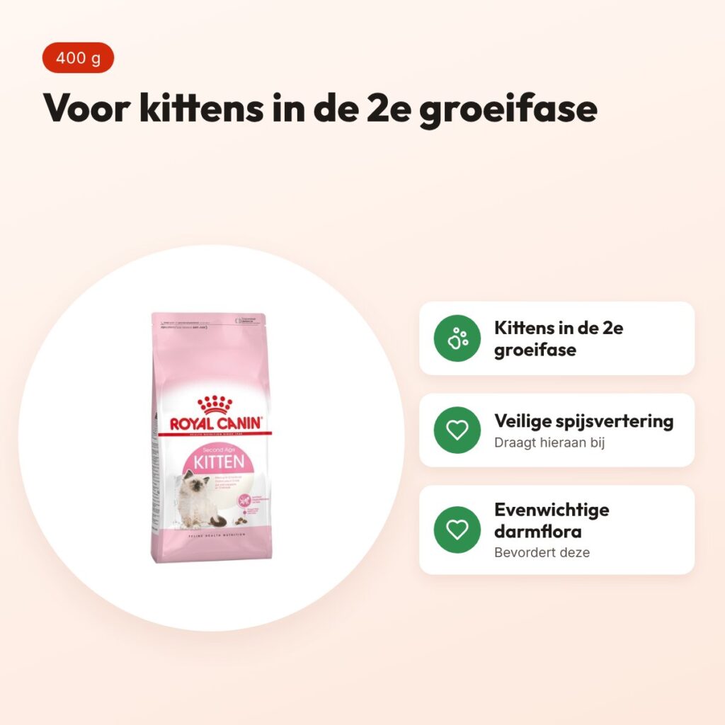 Royal Canin Kitten kittenvoer 400 g – 2e groeifase – voordelen