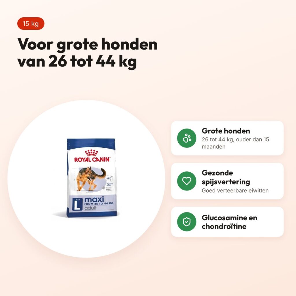 Royal Canin Maxi Adult hondenvoer 15 kg – gezonde spijsvertering – voordelen