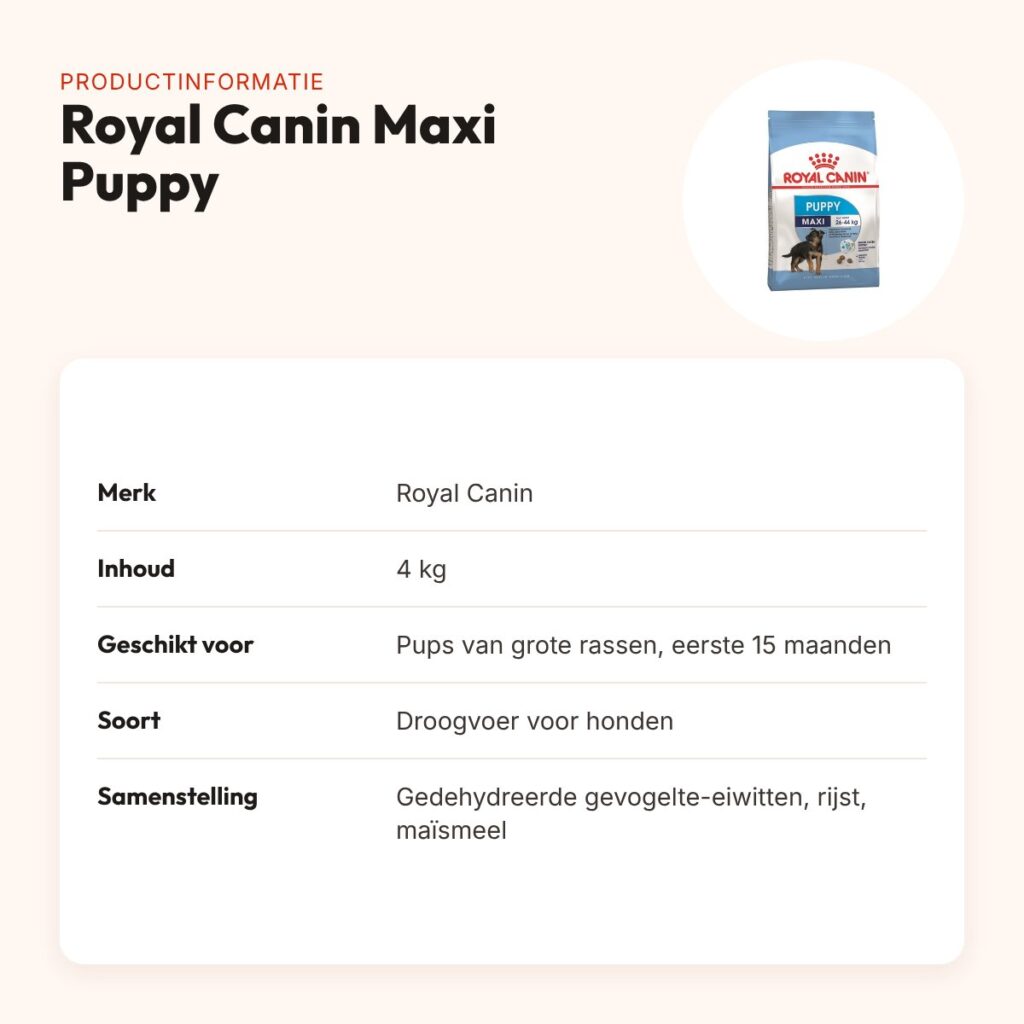 Royal Canin Maxi Puppy hondenvoer 4 kg – grote rassen – productinformatie