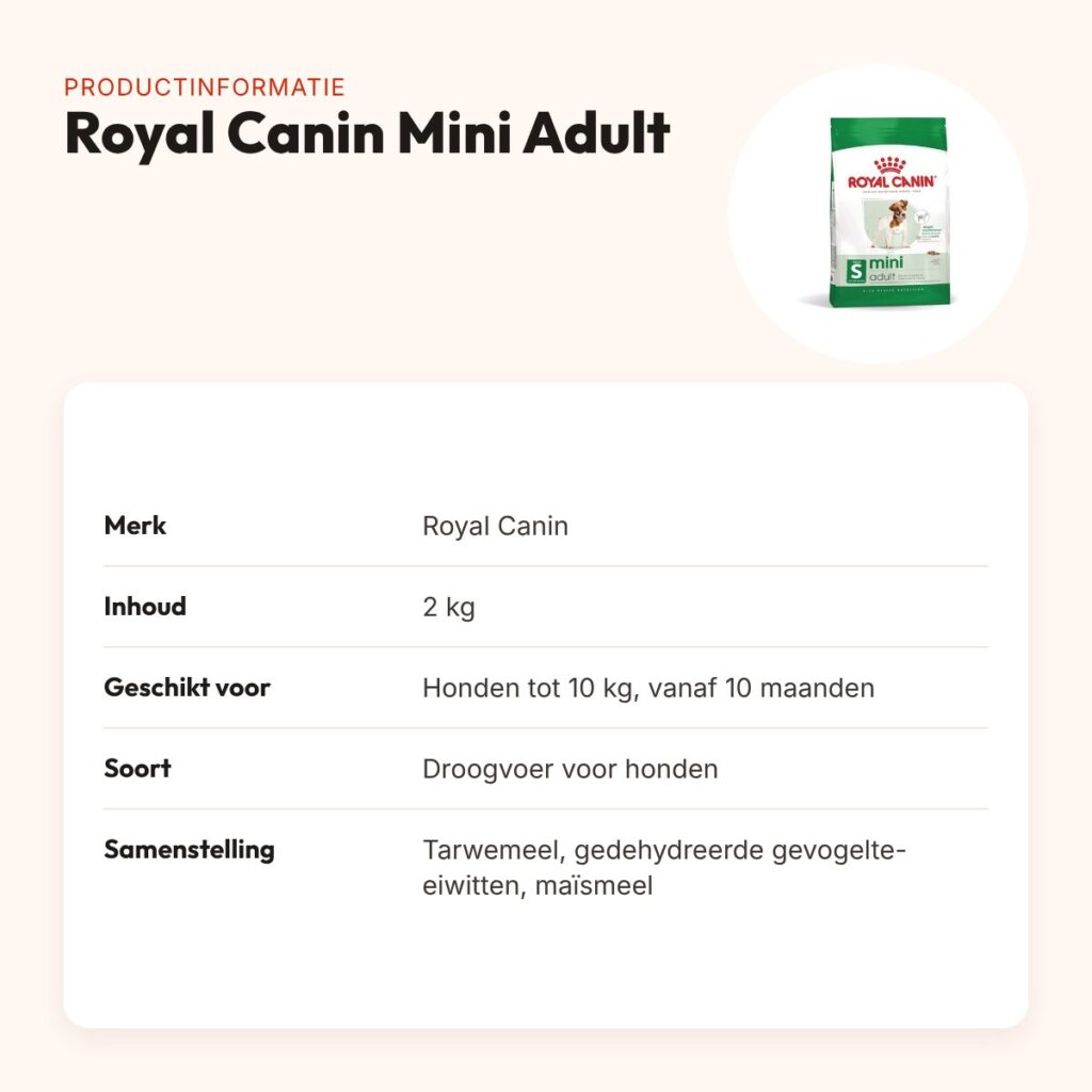 Royal Canin Mini Adult hondenvoer 2 kg – kleine honden – productinformatie