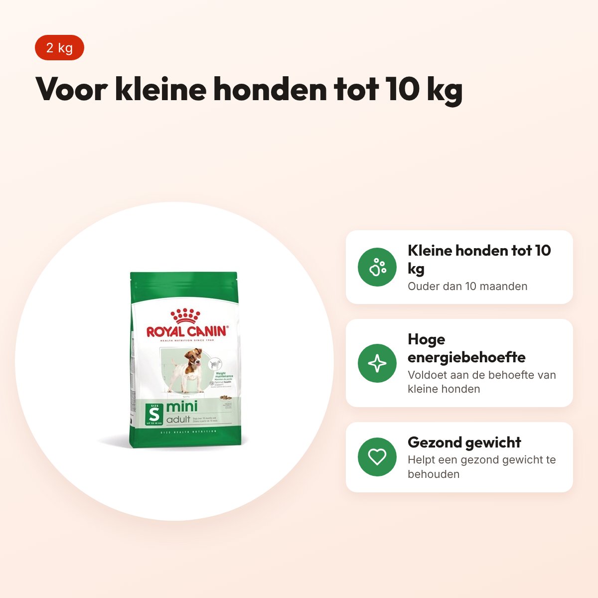 Royal Canin Mini Adult hondenvoer 2 kg – kleine honden – voordelen