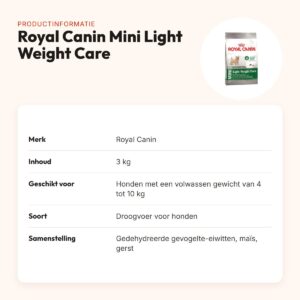 Royal Canin Mini Light Weight Care hondenvoer 3 kg – vetarm – productinformatie