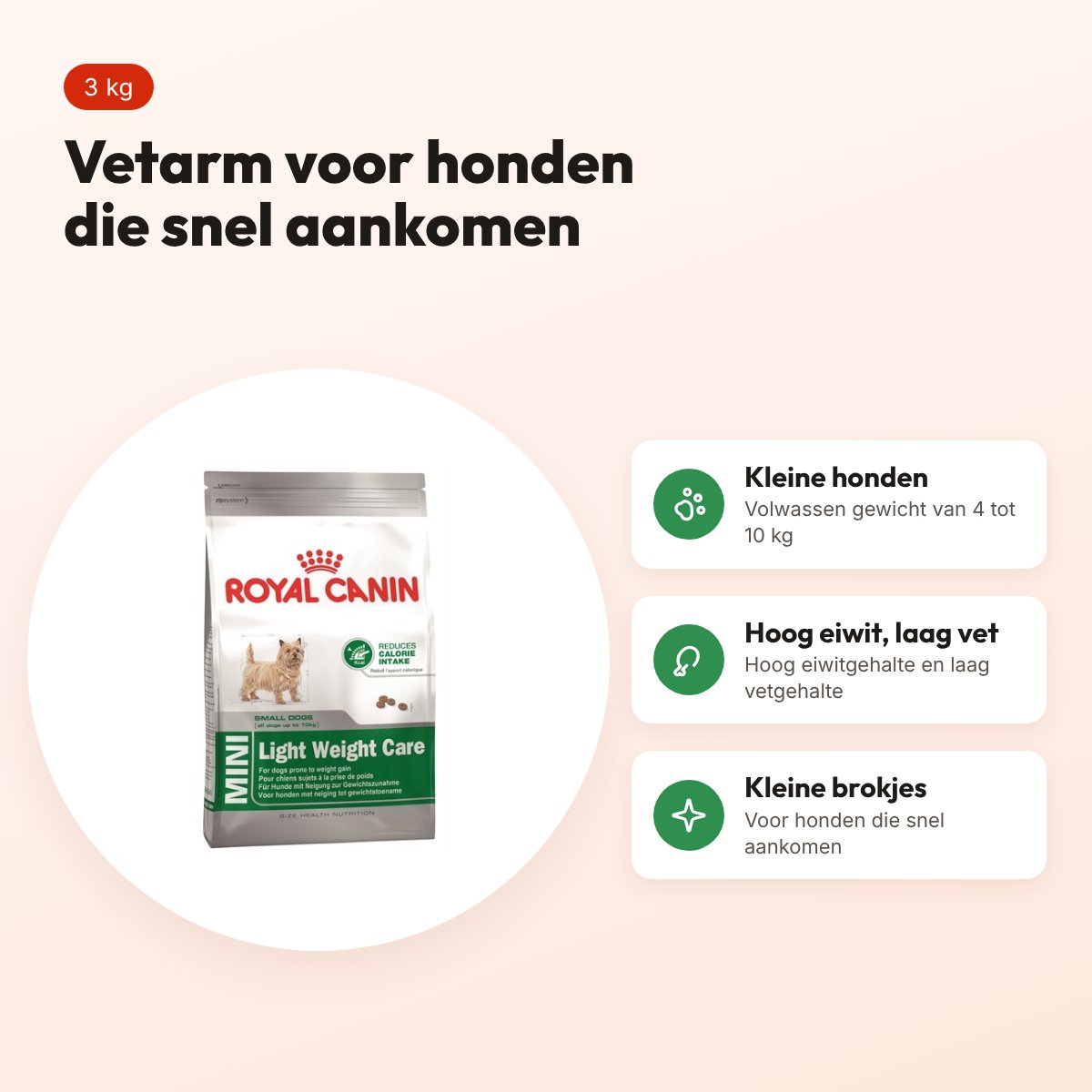 Royal Canin Mini Light Weight Care hondenvoer 3 kg – vetarm – voordelen