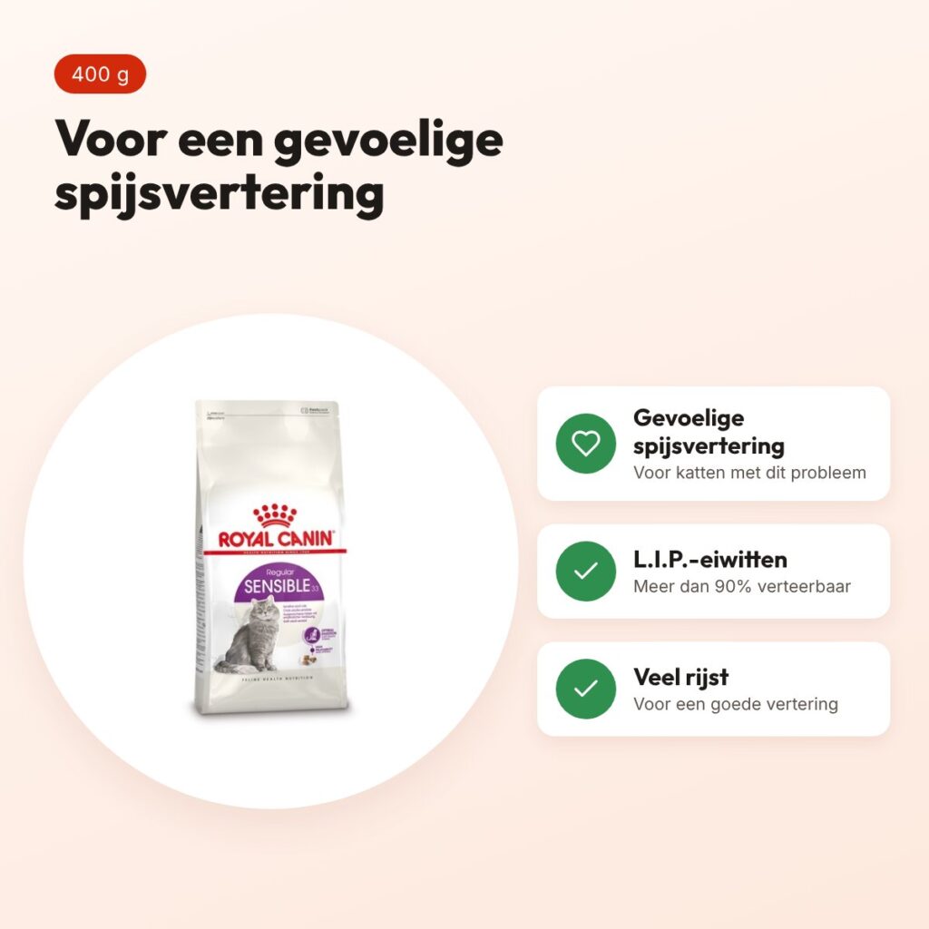 Royal Canin Sensible kattenvoer 400 g – gevoelige spijsvertering – voordelen