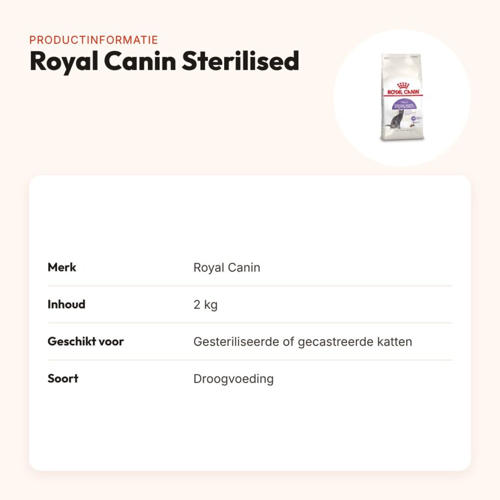 Royal Canin Sterilised kattenvoer 2 kg – gesteriliseerde katten – productinformatie