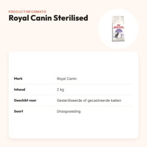 Royal Canin Sterilised kattenvoer 2 kg – gesteriliseerde katten – productinformatie