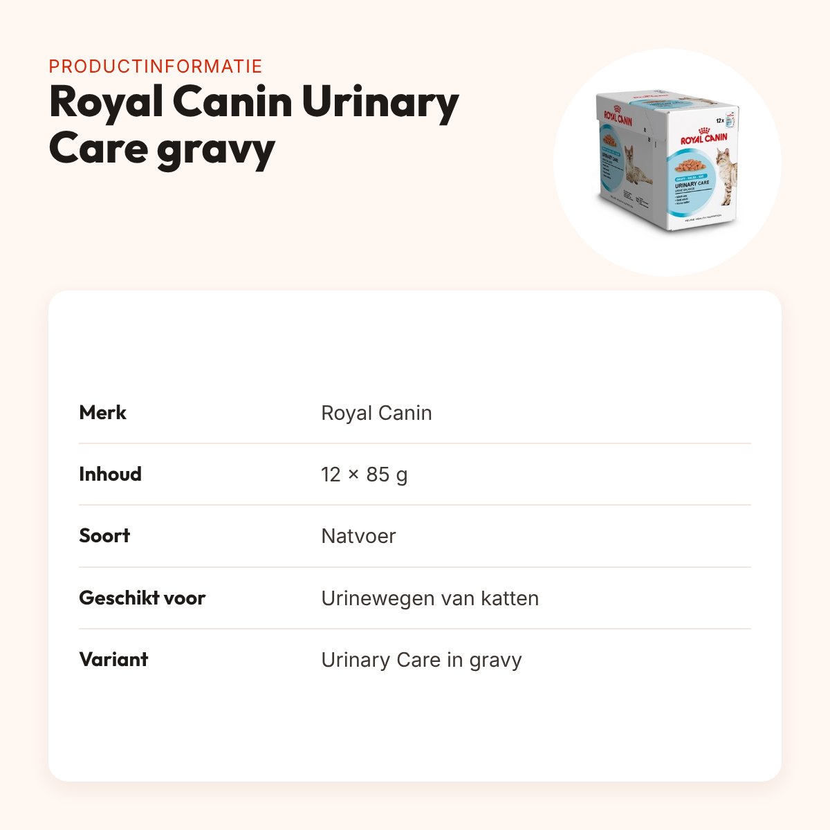 Royal Canin Urinary Care in gravy kattenvoer 12 x 85 g – urinewegen – productinformatie