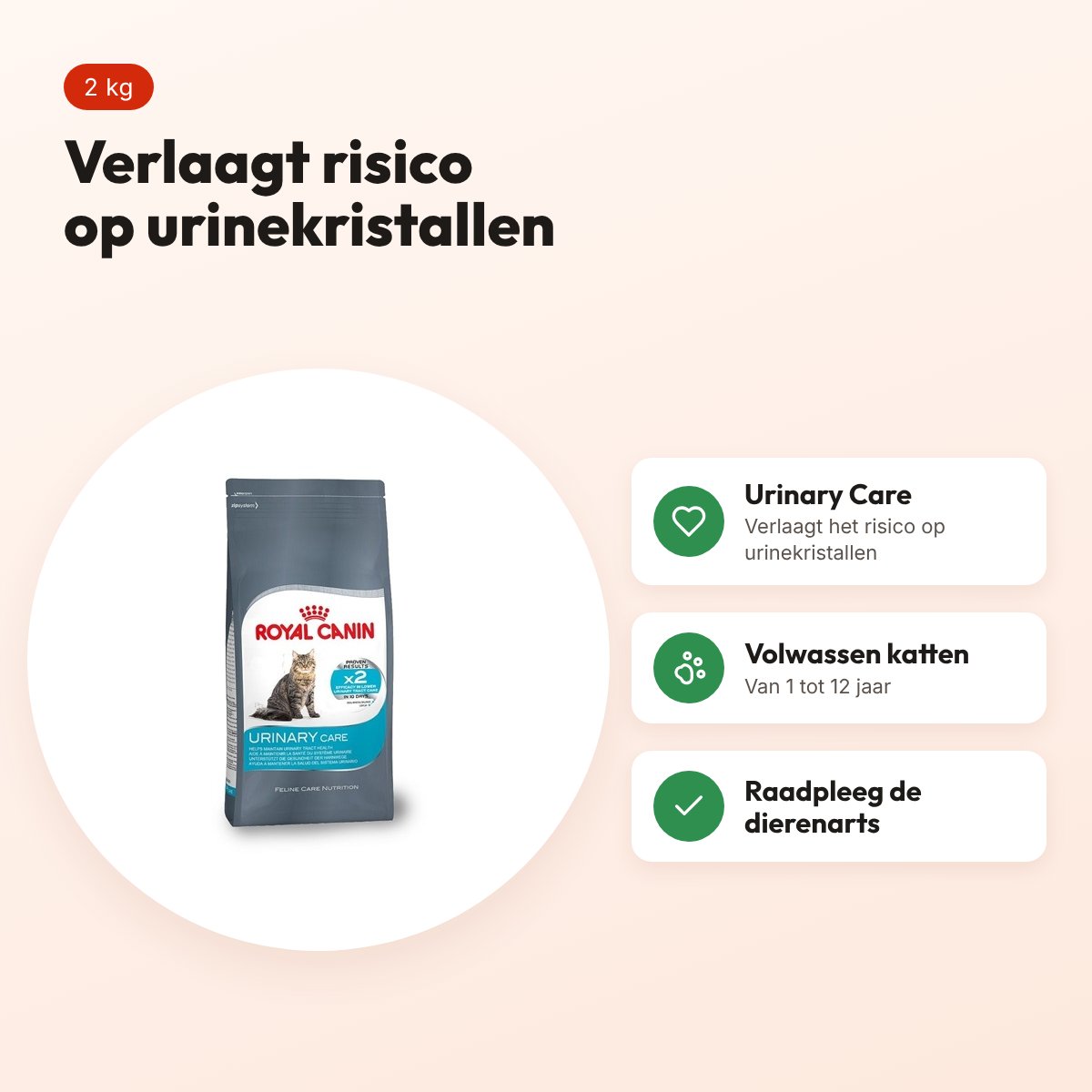 Royal Canin Urinary Care kattenvoer 2 kg – volwassen katten – voordelen