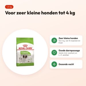 Royal Canin X-Small Adult hondenvoer 1,5 kg – kleine brokjes – voordelen