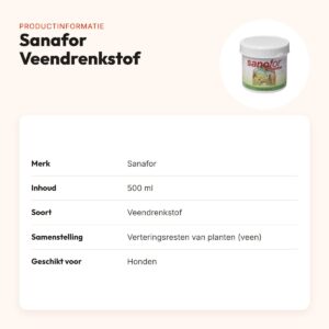 Sanafor Veendrenkstof 500 ml – mineralen voor honden – productinformatie