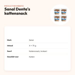 Sanal Denta's kattensnack krokant 75 g – multipack 4 stuks – productinformatie