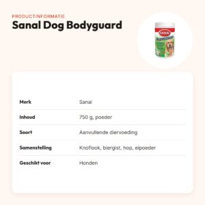 Sanal Dog Bodyguard 750 g – knoflooksupplement voor honden – productinformatie