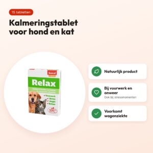 Sanal Dog/Cat Relax kalmeringstabletten 15 tabletten – hond en kat – voordelen