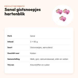 Sanal gistsnoepjes kat in hartenblik 60 g – multipack 3 stuks – productinformatie