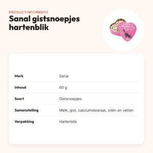 Sanal gistsnoepjes voor katten 60 g – in hartenblik – productinformatie
