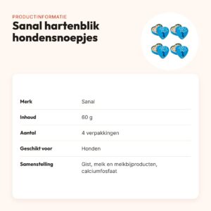 Sanal hartenblik hondensnoepjes met vitaminen 60 g – multipack 4 stuks – productinformatie