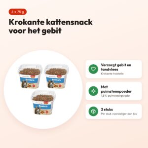 Sanal kattensnack Denta's Cup 75 g – multipack 3 stuks – voordelen