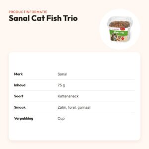 Sanal kattensnacks zalm, forel en garnaal 75 g – Cat Fish Trio – productinformatie