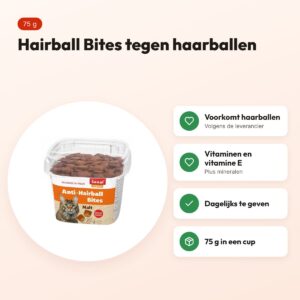 Sanal kattensnoepjes Hairball Bites 75 g – tegen haarballen – voordelen