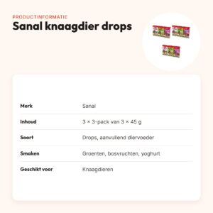 Sanal knaagdier drops groenten, bosvruchten, yoghurt – multipack 3 stuks – productinformatie