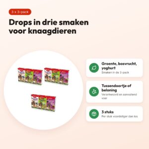 Sanal knaagdier drops groenten, bosvruchten, yoghurt – multipack 3 stuks – voordelen