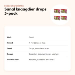 Sanal knaagdier drops groenten, bosvruchten, yoghurt – multipack 4 stuks – productinformatie