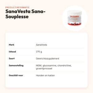 SanaVesta Sana-Souplesse 275 g – gewrichtssupplement hond en kat – productinformatie
