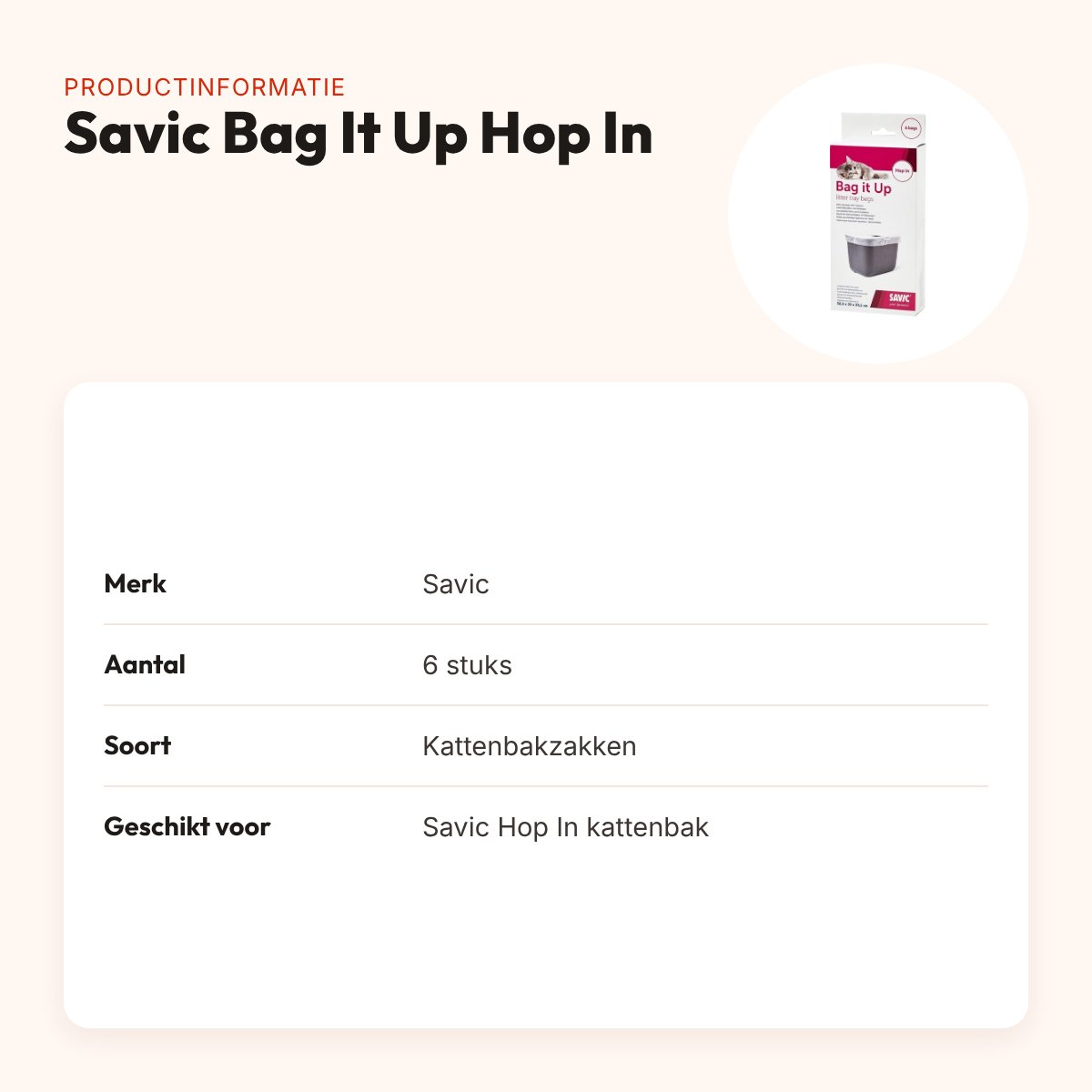 Savic Bag It Up kattenbakzakken voor Hop In kattenbak – 6 stuks – productinformatie