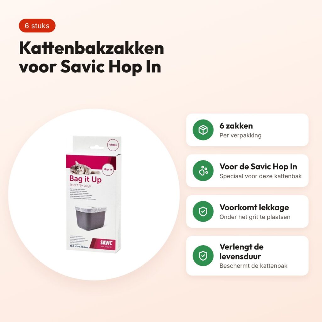 Savic Bag It Up kattenbakzakken voor Hop In kattenbak – 6 stuks – voordelen