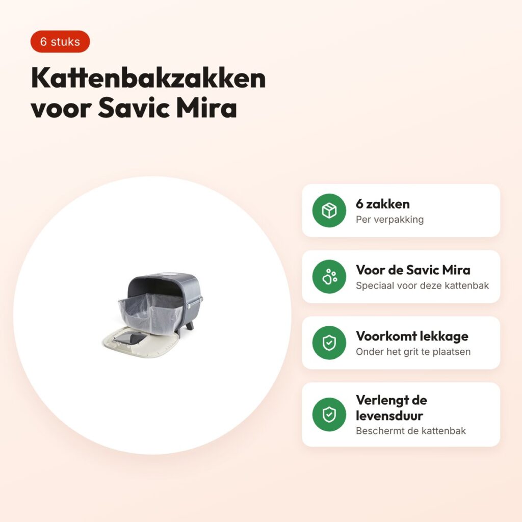 Savic Bag It Up kattenbakzakken voor Mira 51,5 x 41 x 21 cm – 6 stuks – voordelen