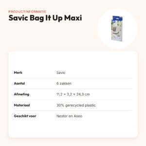 Savic Bag It Up Maxi kattenbakzakken voor Nestor en Aseo – 6 stuks – productinformatie