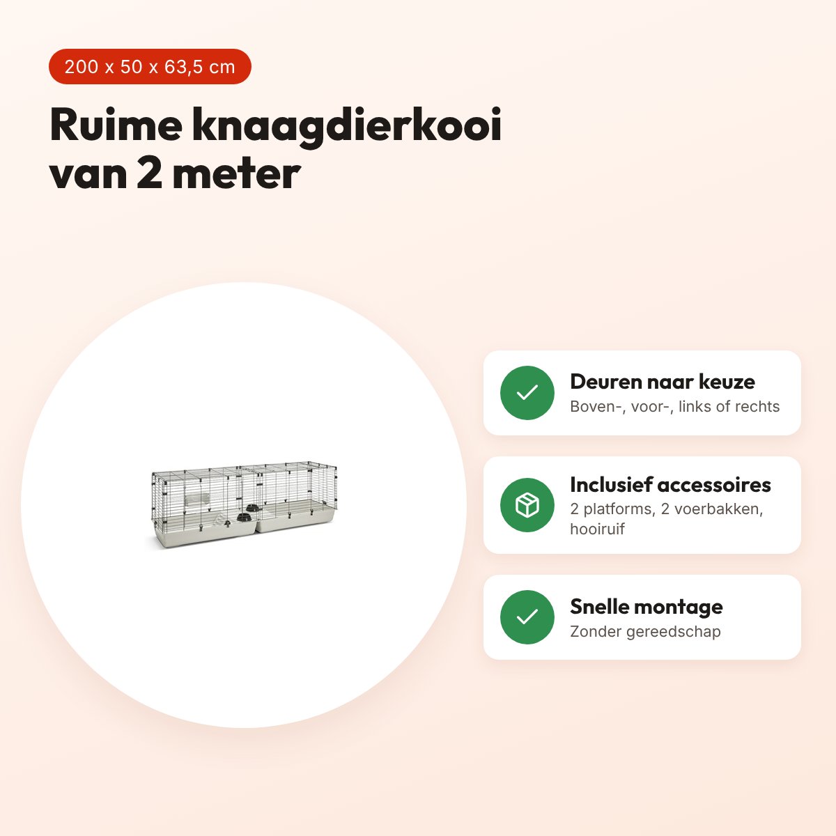 Savic Cubix 200 knaagdierkooi zwart/lichtgrijs 200 x 50 x 63,5 cm – voordelen