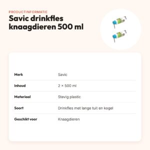 Savic drinkfles knaagdieren 500 ml met lange tuit – multipack 2 stuks – productinformatie