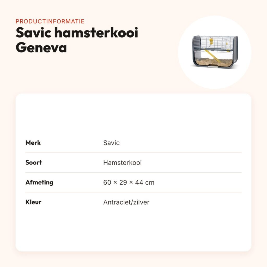 Savic hamsterkooi Geneva antraciet/zilver 60 x 29 x 44 cm – productinformatie