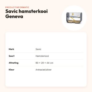 Savic hamsterkooi Geneva antraciet/zilver 60 x 29 x 44 cm – productinformatie