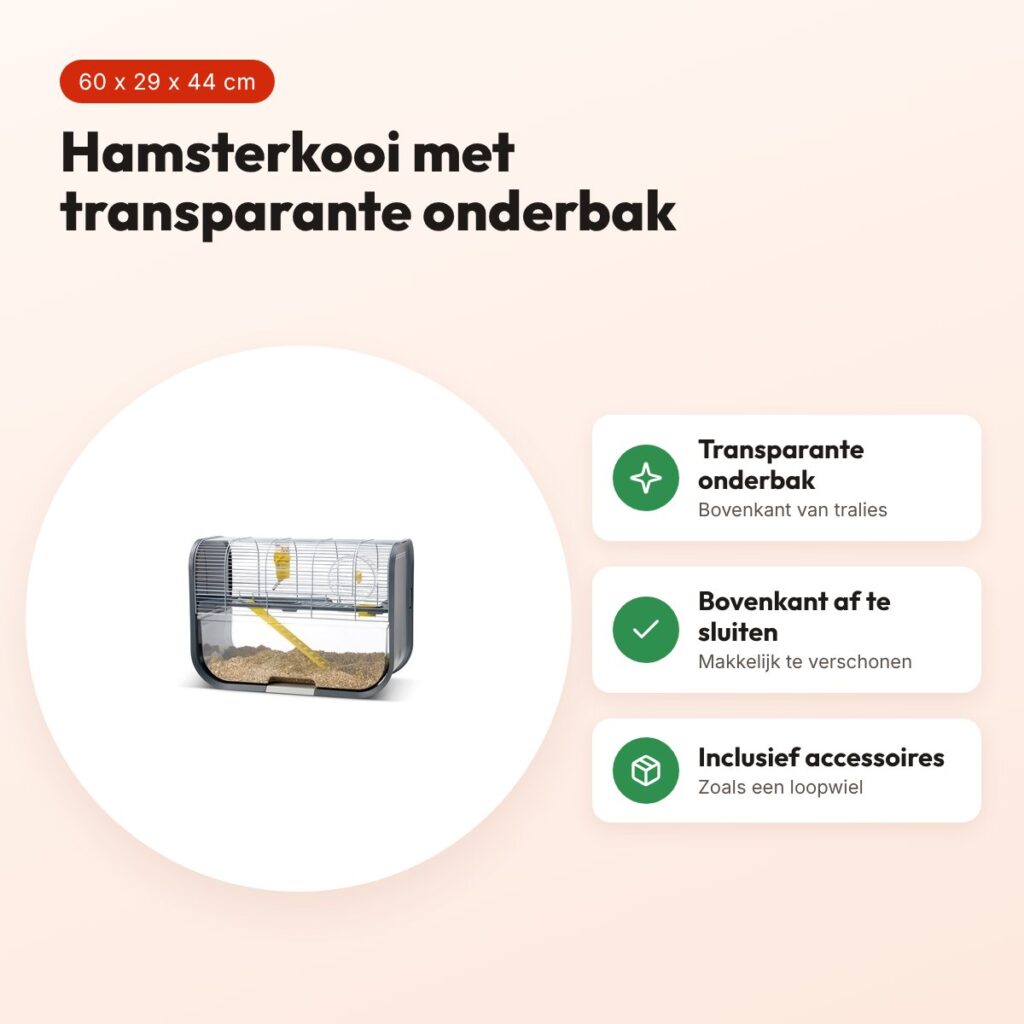 Savic hamsterkooi Geneva antraciet/zilver 60 x 29 x 44 cm – voordelen