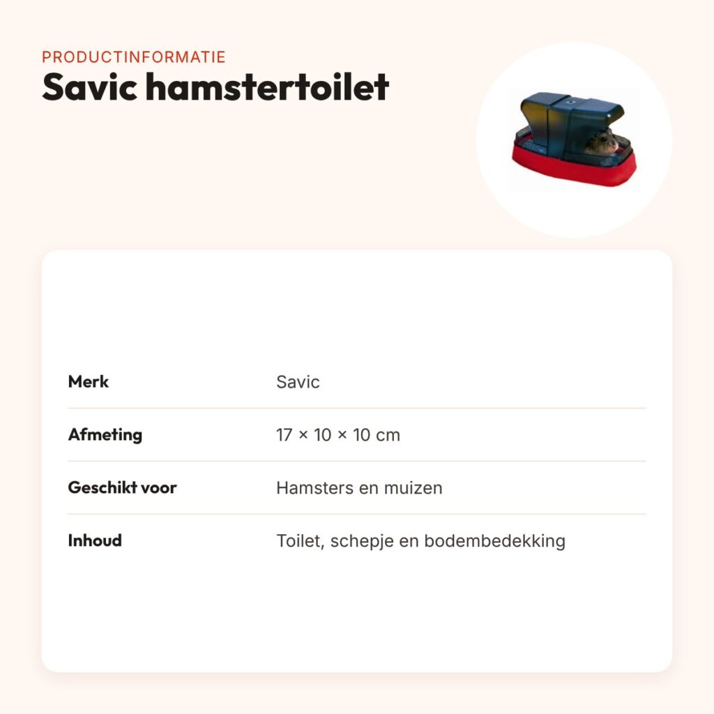 Savic hamstertoilet 17 x 10 x 10 cm – incl. schepje en bodembedekking – productinformatie