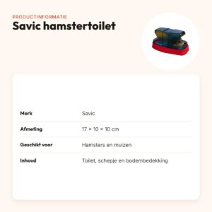 Savic hamstertoilet 17 x 10 x 10 cm – incl. schepje en bodembedekking – productinformatie