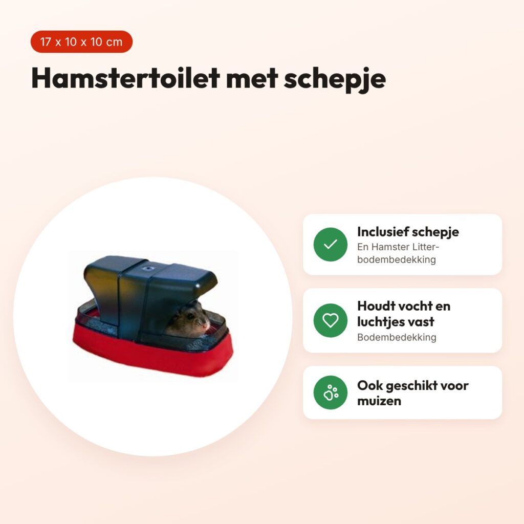 Savic hamstertoilet 17 x 10 x 10 cm – incl. schepje en bodembedekking – voordelen