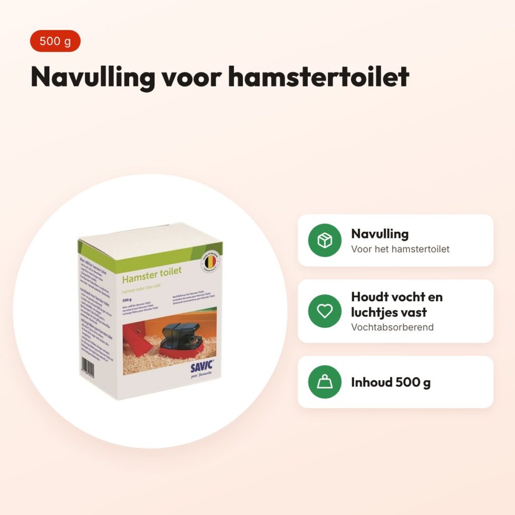 Savic hamstertoilet navulling 500 g – vochtabsorberende bodembedekking – voordelen