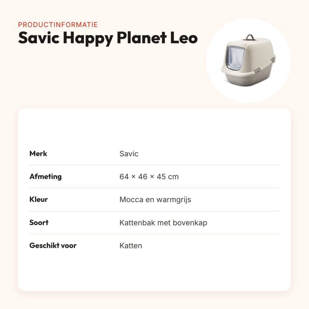 Savic kattenbak Happy Planet Leo mocca/warmgrijs 64 x 46 x 45 cm – productinformatie