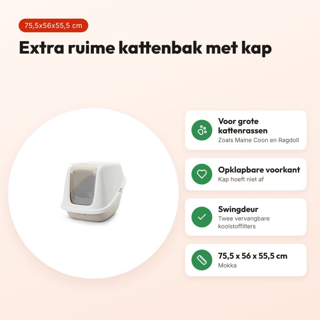 Savic kattenbak Nestor Giant mokka 75,5 x 56 x 55,5 cm – voordelen