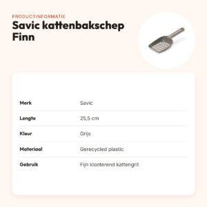 Savic kattenbakschep Happy Planet Finn grijs 25,5 cm – gerecycled plastic – productinformatie