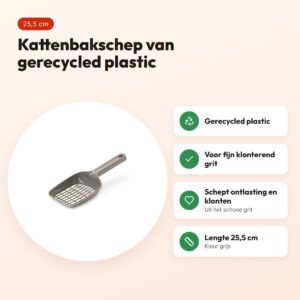Savic kattenbakschep Happy Planet Finn grijs 25,5 cm – gerecycled plastic – voordelen