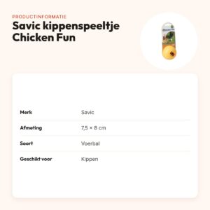 Savic kippenspeeltje Chicken Fun 7,5 x 8 cm – voerbal – productinformatie