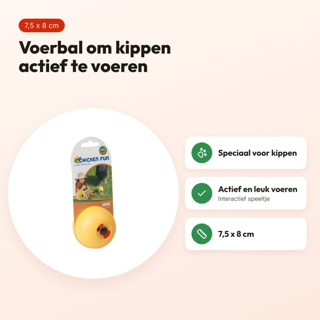 Savic kippenspeeltje Chicken Fun 7,5 x 8 cm – voerbal – voordelen