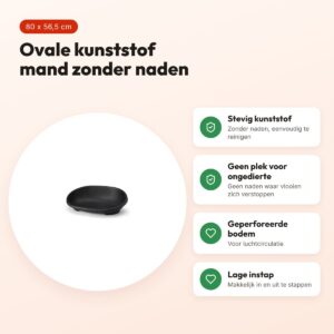 Savic Snooze hondenmand plastic zwart 80 x 56,5 x 25,5 cm – ovaal – voordelen