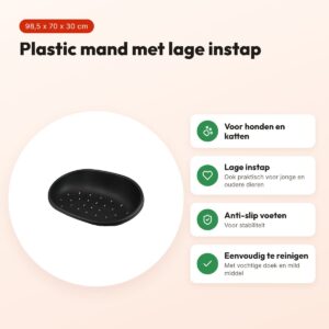 Savic Snooze hondenmand plastic zwart 98,5 x 70 x 30 cm – anti-slip – voordelen