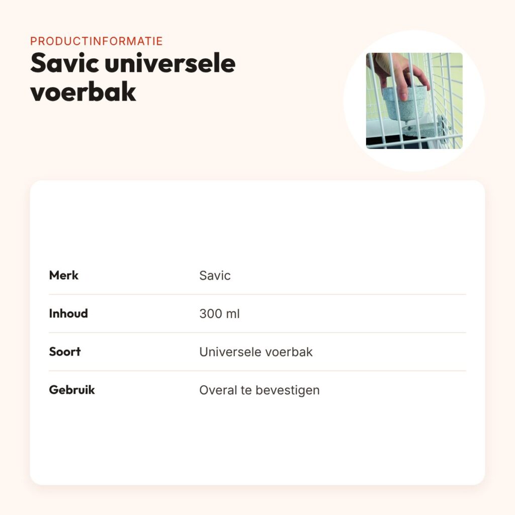 Savic universele voerbak 300 ml – overal te bevestigen – productinformatie
