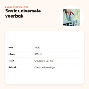 Savic universele voerbak 300 ml – overal te bevestigen – productinformatie